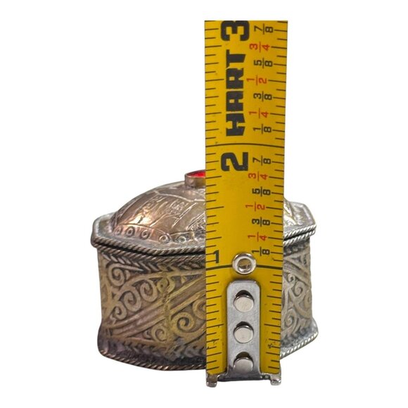 Ancient Viking Bronze Amulet Jewelry Engraved Box Vintage Trinket Ring Carnelian - Picture 6 of 7